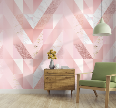 Pink marble wallpaper - TenStickers