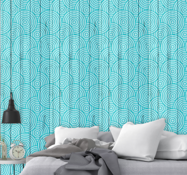 Vintage geometric with wooden cercles Cool abstract wallpaper - TenStickers