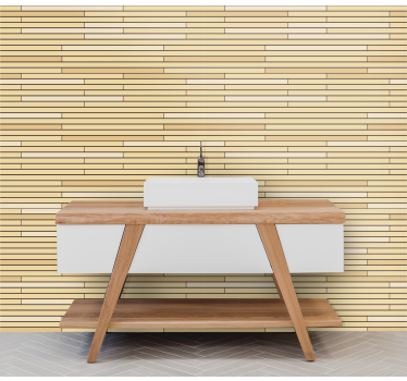 Beige wooden bricks Wood wallpaper - TenStickers