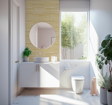 Beige wooden bricks Wood wallpaper - TenStickers