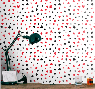 Wallpaper teenage bedroom playing card symbols - TenStickers