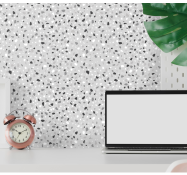 Gray terrazo stone effect wallpaper - TenStickers
