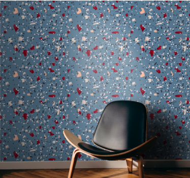 Blue terrazzo imitation textured wallpaper - TenStickers
