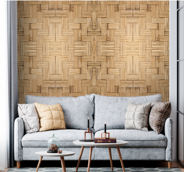 Basket Weave Pattern wood effect wallpaper - TenStickers