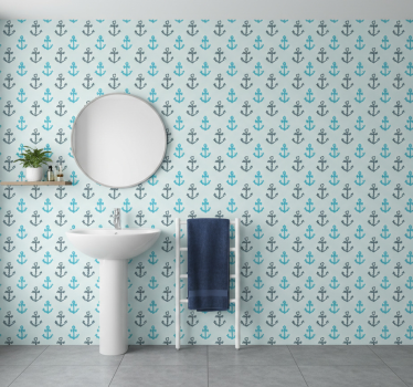 Bathroom wallpaper anchor design - TenStickers