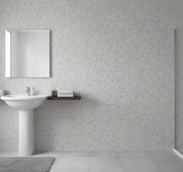 Bathroom wallpaper gemstone silver gloss - TenStickers