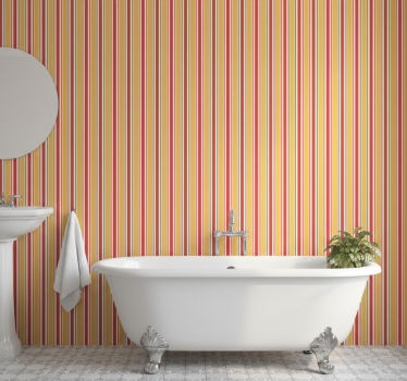 Bathroom wallpaper in colorful stripe design - TenStickers