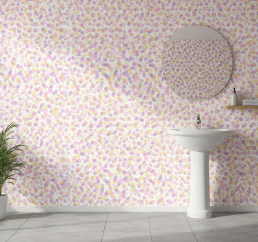 Bathroom wallpaper pink bubbles design - TenStickers