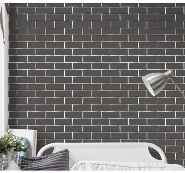 Black Brick effect wallpaper - TenStickers