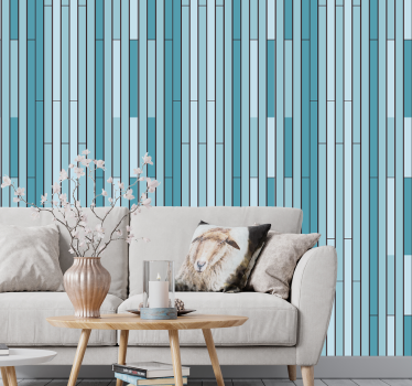 Blue coloured wood wallpaper - TenStickers
