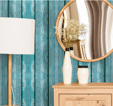 Blue wood texture vinyl wallpaper - TenStickers