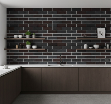 Bricks wallpaper dark brick wall design - TenStickers