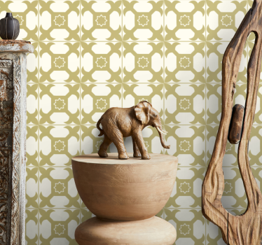Bright elegant tiles pattern tile effect wallpaper - TenStickers