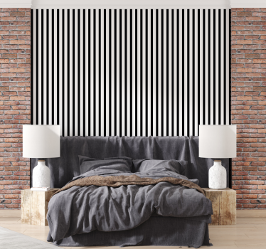 Classic black and white stripes striped wallpaper - TenStickers