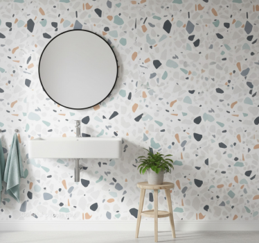 Colorful pebble mix bathroom wallpaper - TenStickers