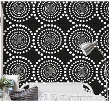 Wallpaper teenage bedroom concentric dots design - TenStickers
