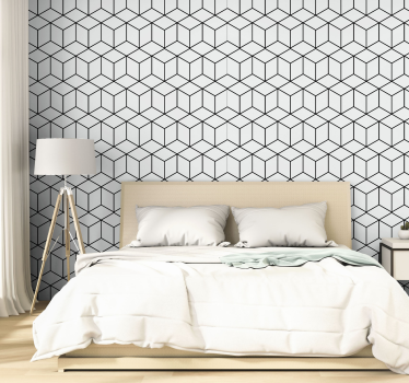 Cubes Square Pattern Wallpaper - TenStickers