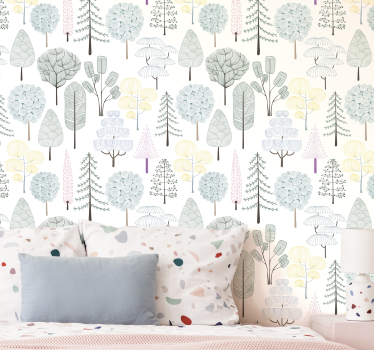 Cute little trees palm  wallpaper - TenStickers