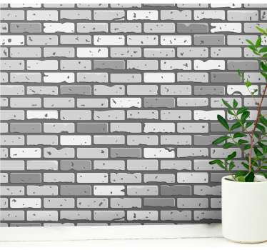 Dark and light tones brick pattern effect wallpaper - TenStickers