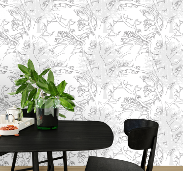 Dark tree branches palm tree wallpaper - TenStickers