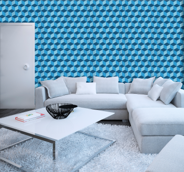 Deep blue 3d wallpaper Bedroom Wallpaper - TenStickers