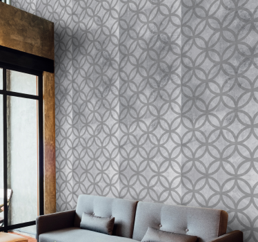 Dots on Concrete Circle Pattern Wallpaper - TenStickers
