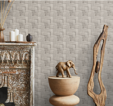 Gray wicker pattern textured wallpaper - TenStickers