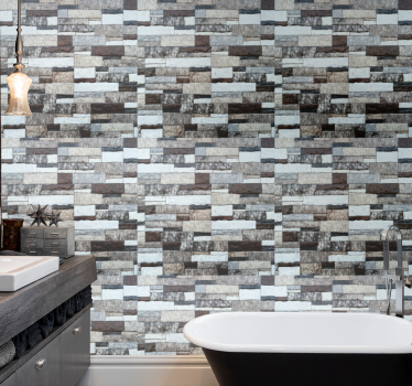 Elegant gray stone imitation Stone effect wallpaper - TenStickers