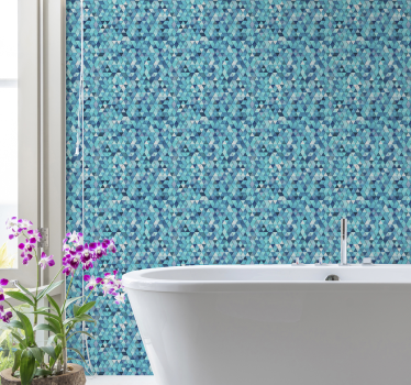 Geometric Blue abstract Pattern Wallpaper - TenStickers