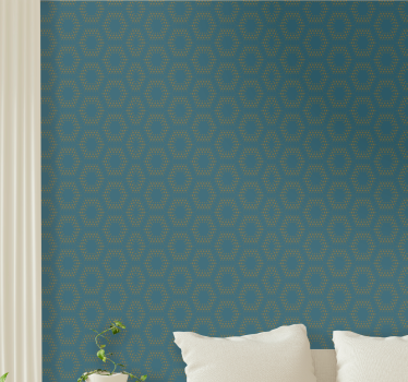 Geometric Honeycomb Pattern textured wallpaper - TenStickers