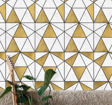 Geometric marble effect geometric triangle wallpaper - TenStickers