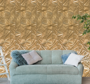 Golden polygon texture Modern Wallpaper - TenStickers