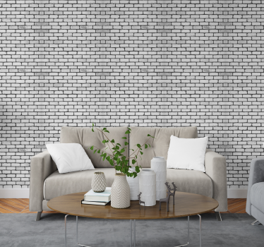 Gray brick pattern with spot brick effect wallpaper - TenStickers