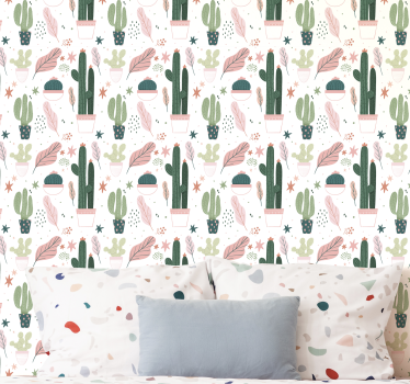 Green cactus Nature Wallpaper - TenStickers