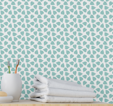 Bathroom wallpaper green palm leaves - TenStickers
