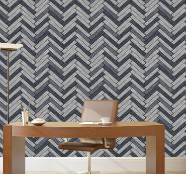 Grey chevron wood wallpaper - TenStickers