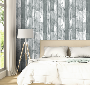 Grey Wood Pattern Wallpaper - TenStickers