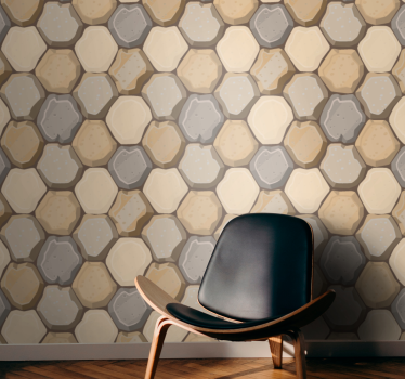 Honeycomb Hexagons textured wallpaper - TenStickers