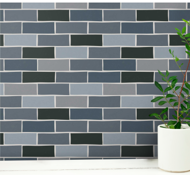 Light gray brick pattern effect wallpaper - TenStickers