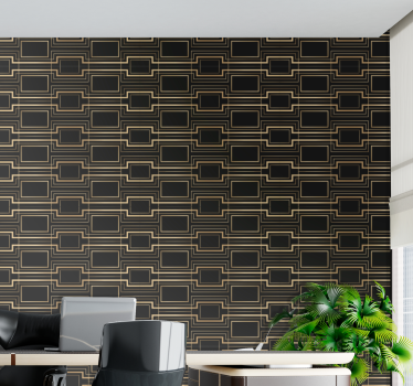 Linear rectangular shapes wallpaper office - TenStickers