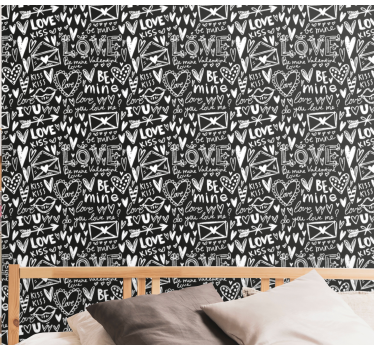 Love heart graffiti Wallpaper paintings - TenStickers