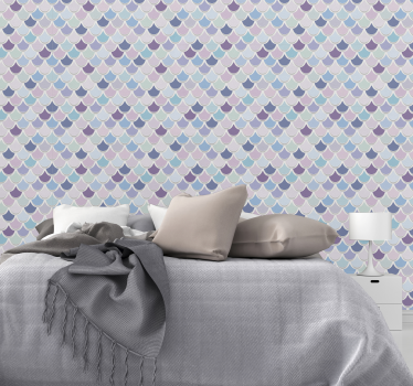 Mermaid Scale Bedroom Wallpaper - TenStickers