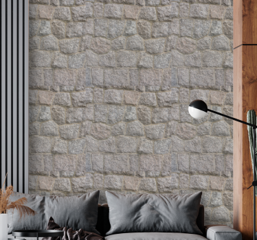 Modern rustic stones dark tones Stone effect wallpaper - TenStickers