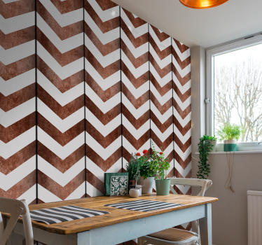 Striped wallpaper chocolate waves - TenStickers