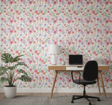 Multicolor wallpaper office - TenStickers