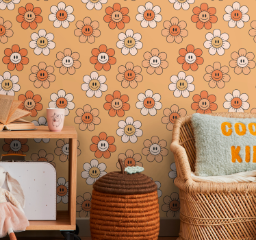 Orange shades smiley faces Teenage Bedroom Wallpaper - TenStickers