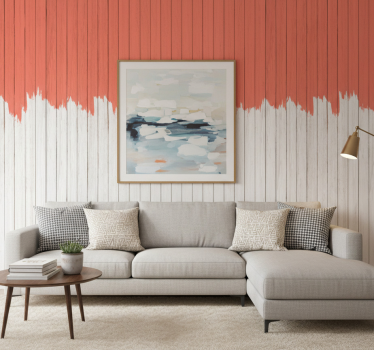 Wood effect wallpaper living coral design - TenStickers