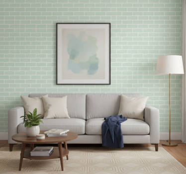 Bricks wallpaper in elegant green design - TenStickers