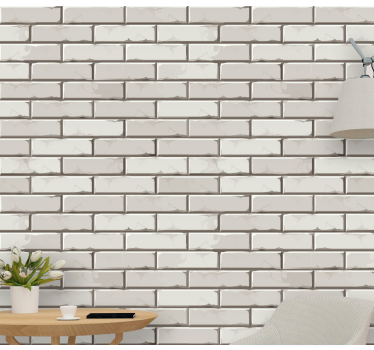 Pale texture Brick effect wallpaper - TenStickers