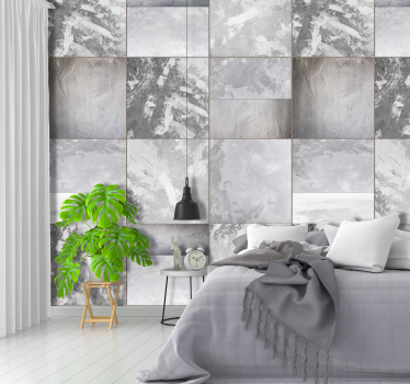 Pattern Wallpaper Gray domino - TenStickers